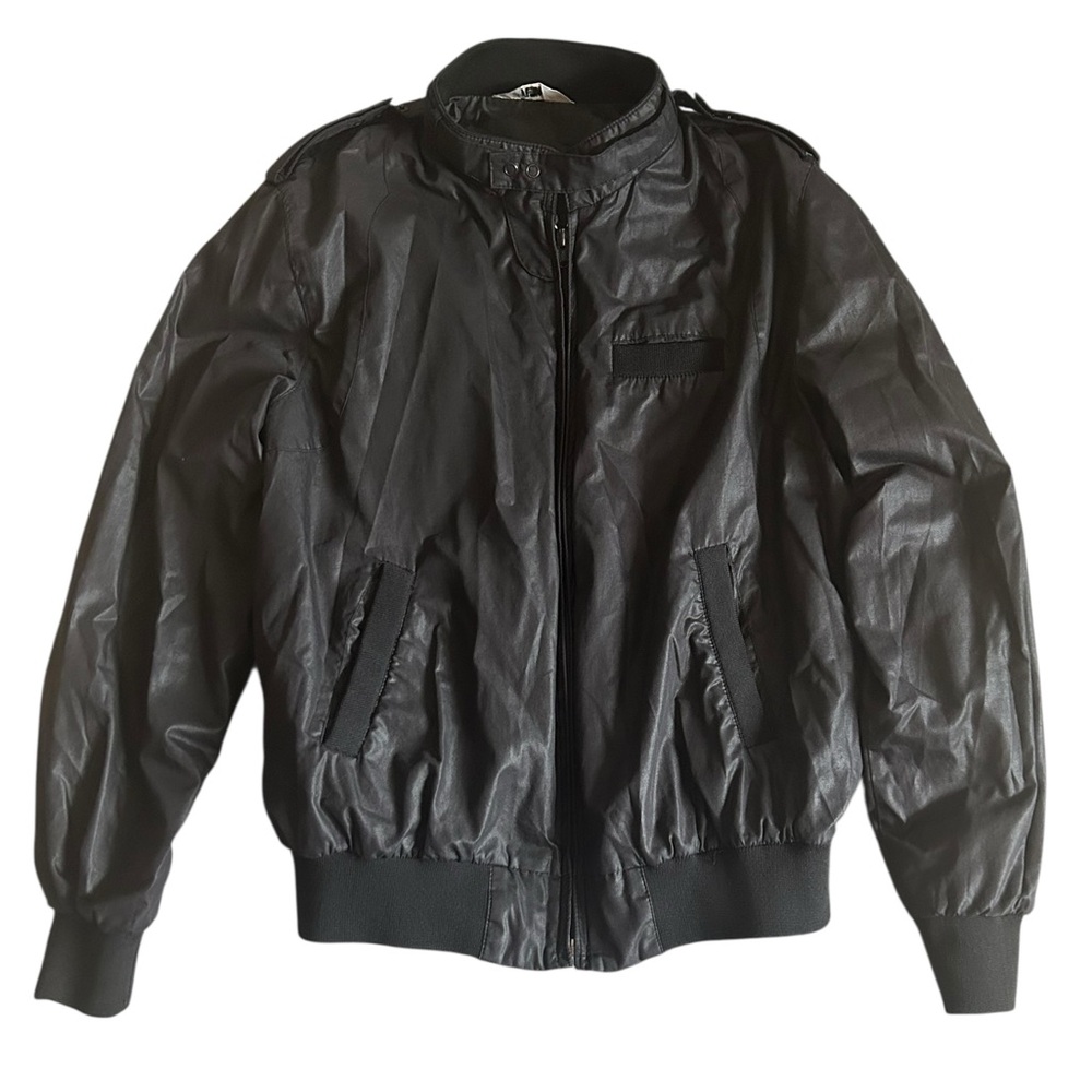 Vintage Members Only Black Bomber Jacket‎ Men’s Medium Nylon Shell Retro 80s